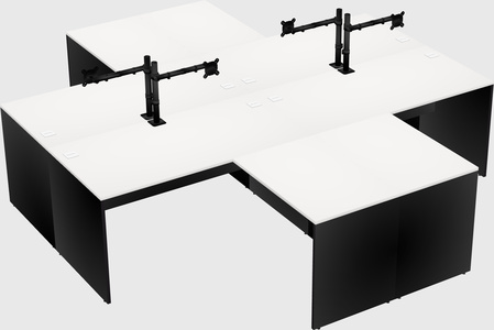 Quad l-shaped office desks