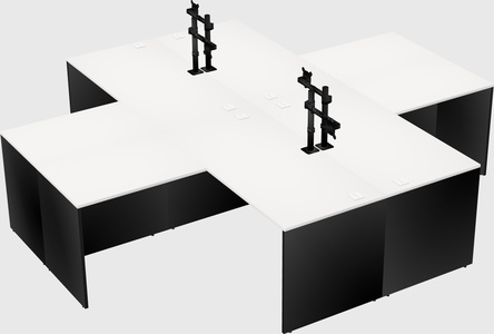 Quad l-shaped office desks