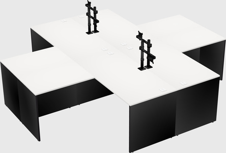 Quad l-shaped office desks