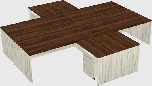 Quad l-shaped office desks