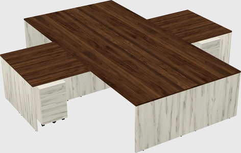 Quad l-shaped office desks
