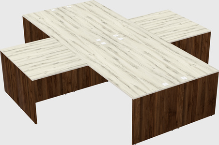 Quad l-shaped office desks