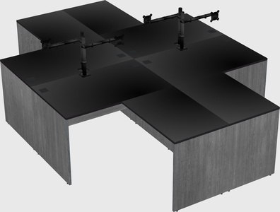 Quad l-shaped office desks