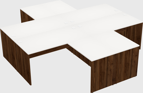 Quad l-shaped office desks