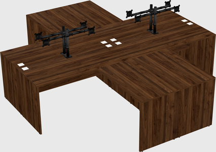 Quad l-shaped office desks