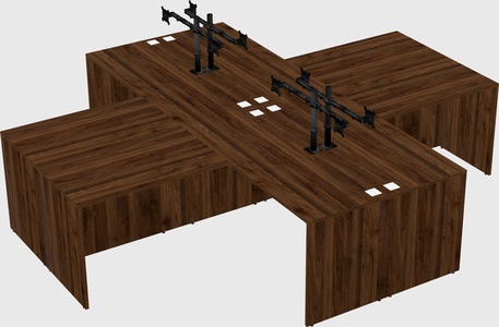 Quad l-shaped office desks