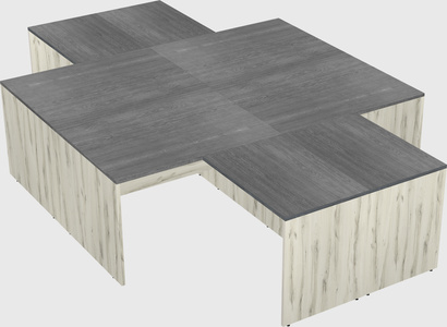 Quad l-shaped office desks