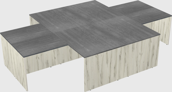 Quad l-shaped office desks