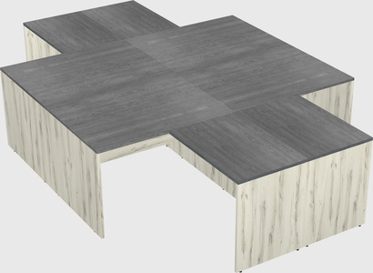 Quad l-shaped office desks