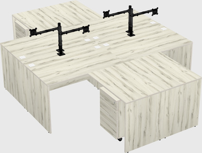Quad l-shaped office desks