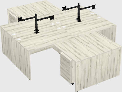 Quad l-shaped office desks