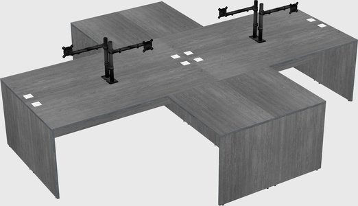 Bureaux de bureau quadruples en forme de l
