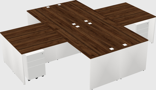 Quad l-shaped office desks