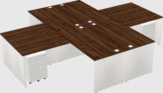 Quad l-shaped office desks