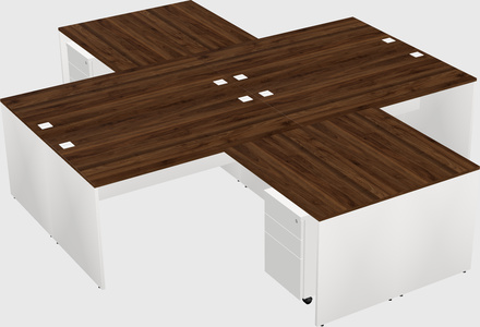Quad l-shaped office desks