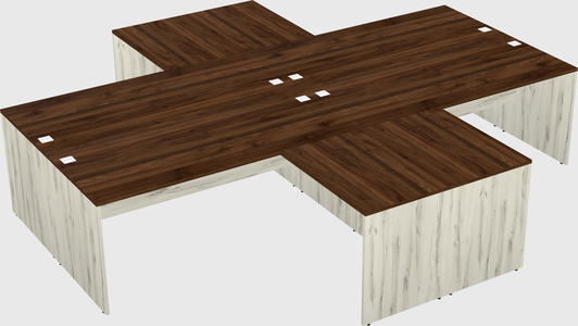 Quad l-shaped office desks