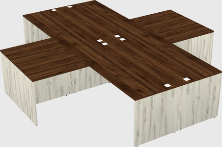 Quad l-shaped office desks