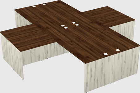Quad l-shaped office desks