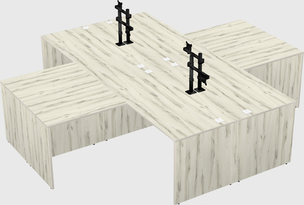Quad l-shaped office desks