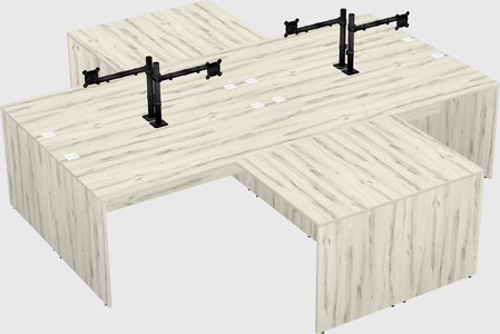 Quad l-shaped office desks