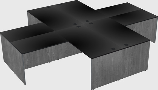 Quad l-shaped office desks