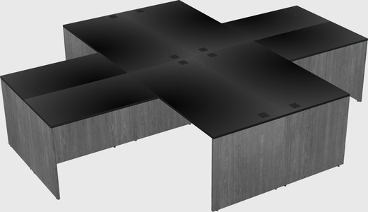 Quad l-shaped office desks