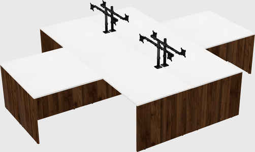 Quad l-shaped office desks
