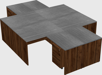 Quad l-shaped office desks