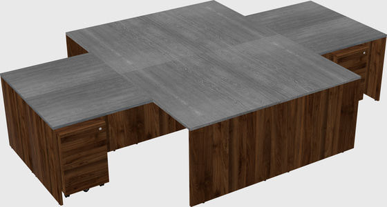 Quad l-shaped office desks