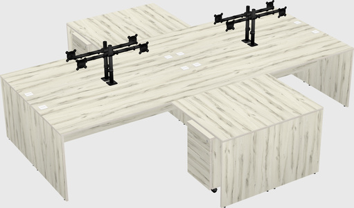 Quad l-shaped office desks