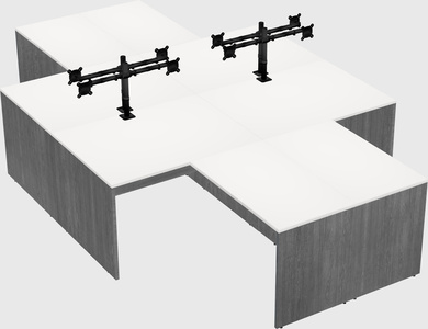 Quad l-shaped office desks