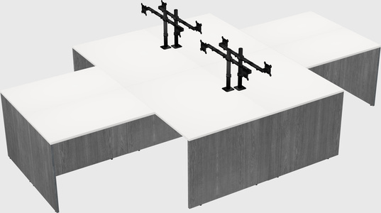 Quad l-shaped office desks