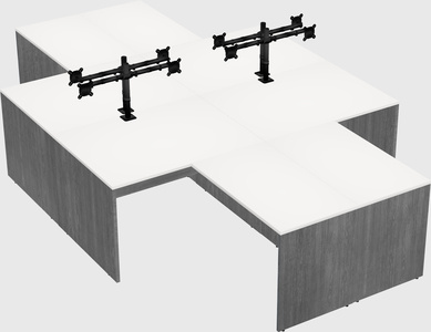 Quad l-shaped office desks