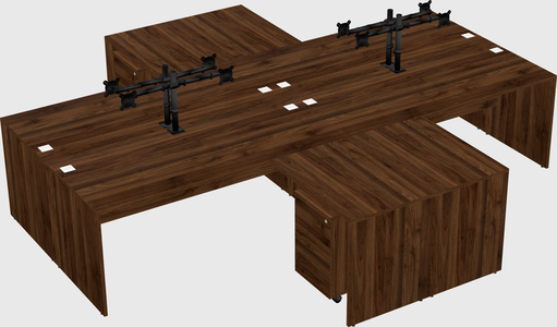Quad l-shaped office desks