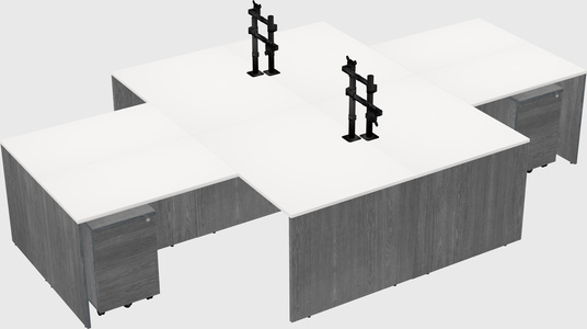Quad l-shaped office desks