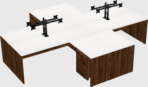 Quad l-shaped office desks