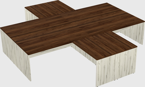 Quad l-shaped office desks