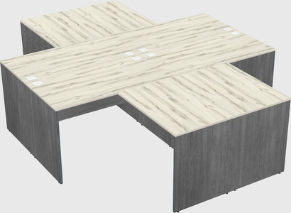 Quad l-shaped office desks