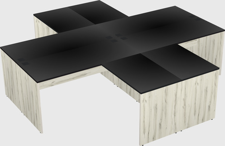 Quad l-shaped office desks