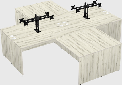 Quad l-shaped office desks