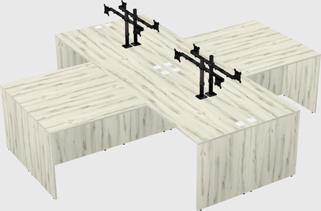 Quad l-shaped office desks