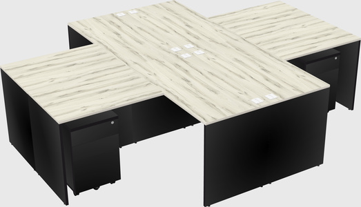 Quad l-shaped office desks
