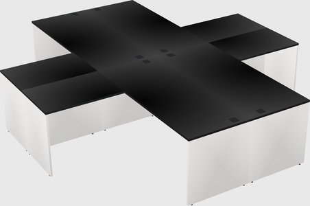 Quad l-shaped office desks