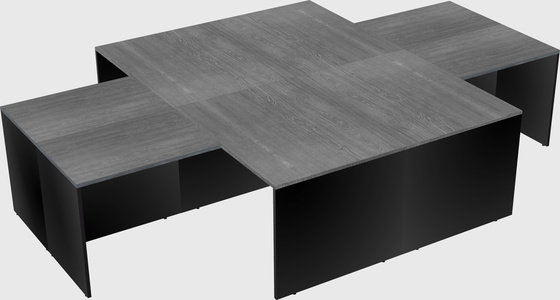 Quad l-shaped office desks