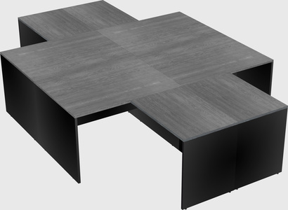 Quad l-shaped office desks