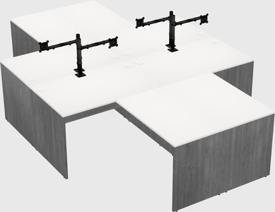 Quad l-shaped office desks