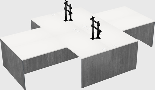 Quad l-shaped office desks