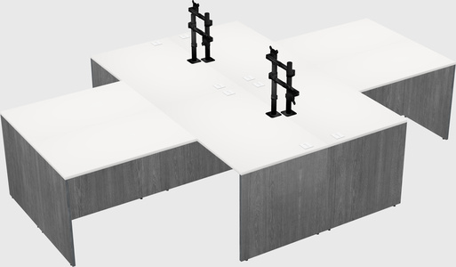 Quad l-shaped office desks