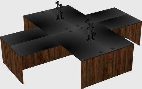 Quad l-shaped office desks
