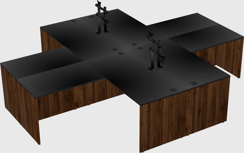 Quad l-shaped office desks